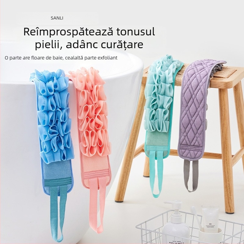 Sanli Prosop de baie două în unu cu burete pentru spate, din rayon