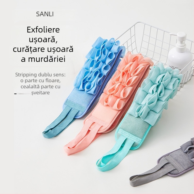 Sanli Prosop de baie două în unu cu burete pentru spate, din rayon