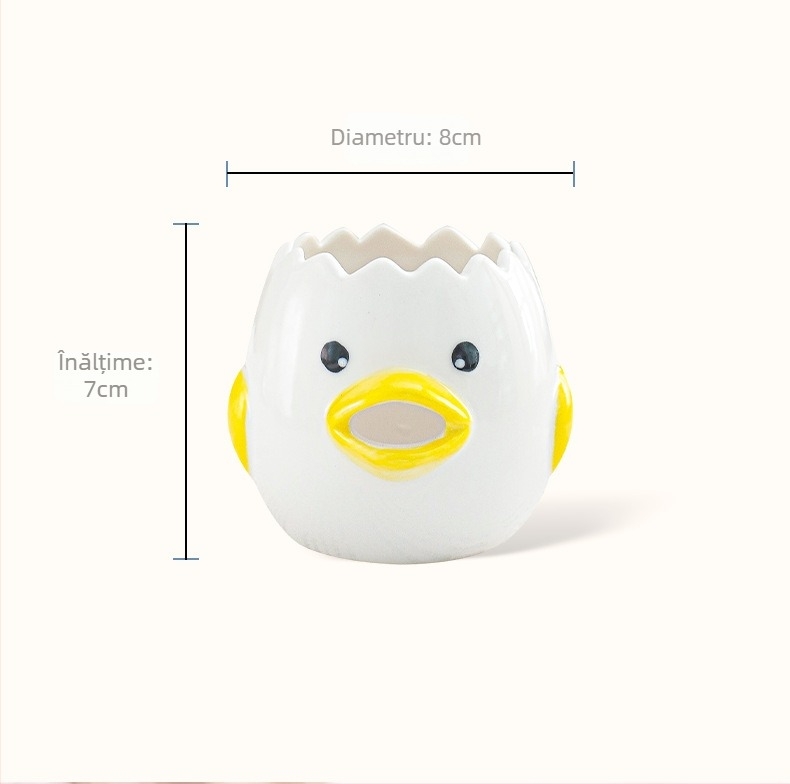 Separator ceramic pentru gălbenuș și albuș – pictat manual, stil modern minimalist, personalizabil
