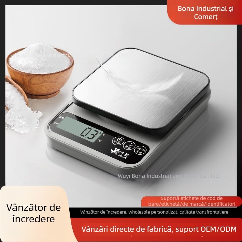 Wise a03 Cântar de bucătărie electronic, capacitate 10 kg, măsurare electronică, alimentare AA sau USB, pentru bucătărie