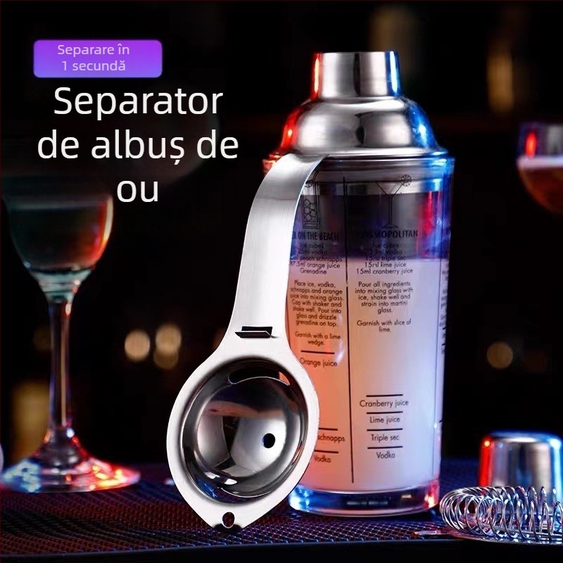 Separator de albuș pentru bar — mâner lung din oțel inoxidabil, marca MX, posibilitatea imprimării logo-ului