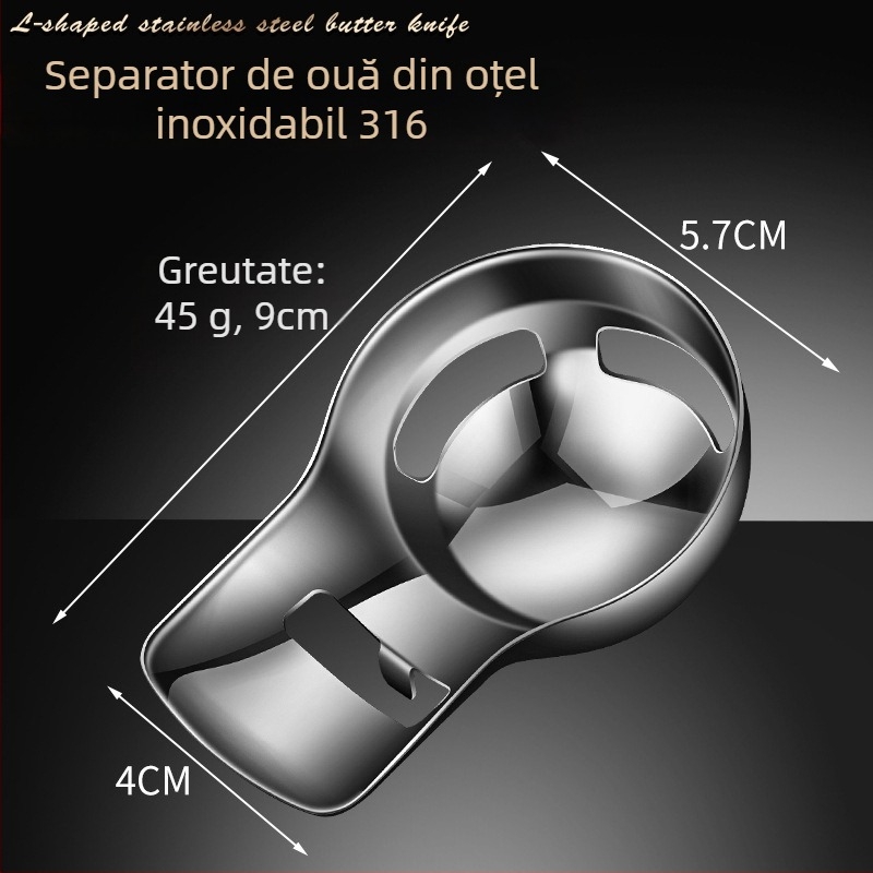 Separator de ouă din oțel inoxidabil 316, mâner scurt, filtru automat pentru separarea albușului de gălbenuș