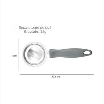 Separator de ouă cu corp din PP și oțel inoxidabil 430, un instrument de bucătărie modern minimalist, manual, fără electricitate, cod produs JD