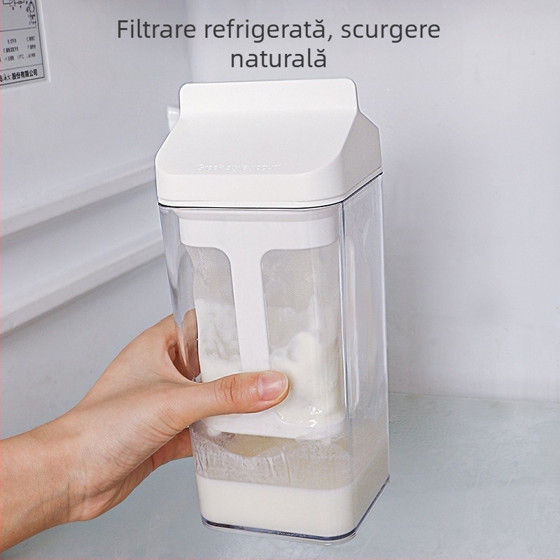 Separator de zer pentru iaurt cu recipient filtrant pentru brânză și lapte de soia | Brand PEARL; Material: recipient din rășină AS; Filtru din plasă PP 30; Fără electricitate; Design modern