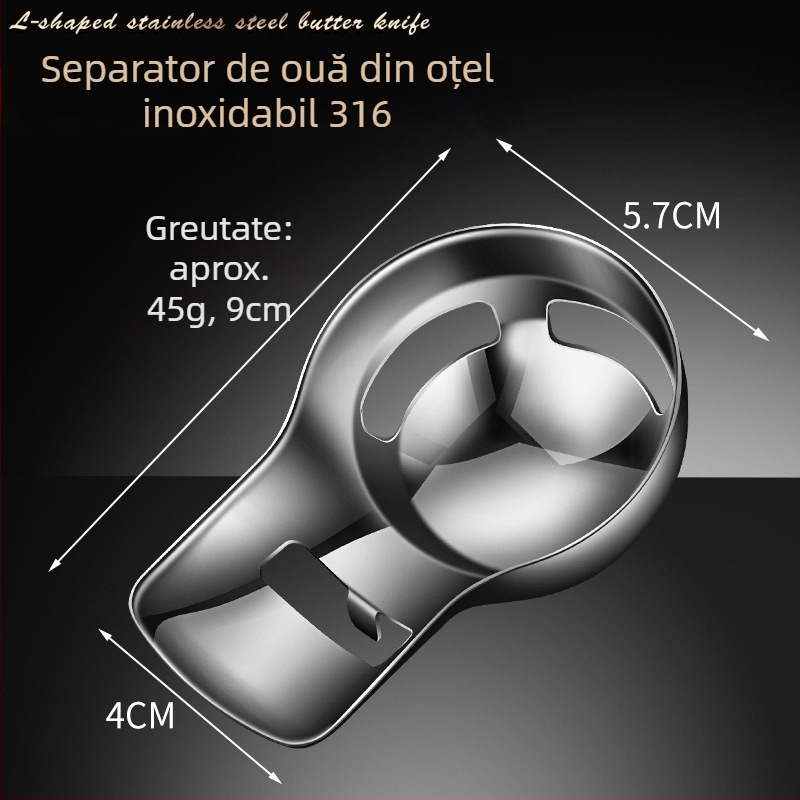Separator de ouă din oțel inoxidabil 316, instrument de separare a albușului, mâner scurt, pentru uz casnic, filtru pentru albuș și gălbenuș