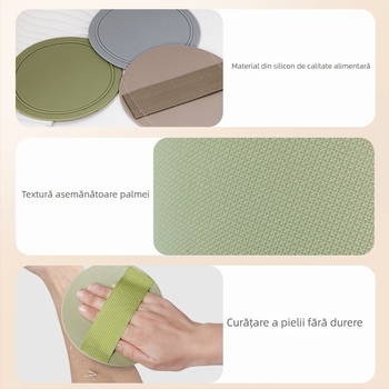 Curățător de spate din silicon, model cu deget – disc rotund, potrivire universală, cutie cu 100 bucăți