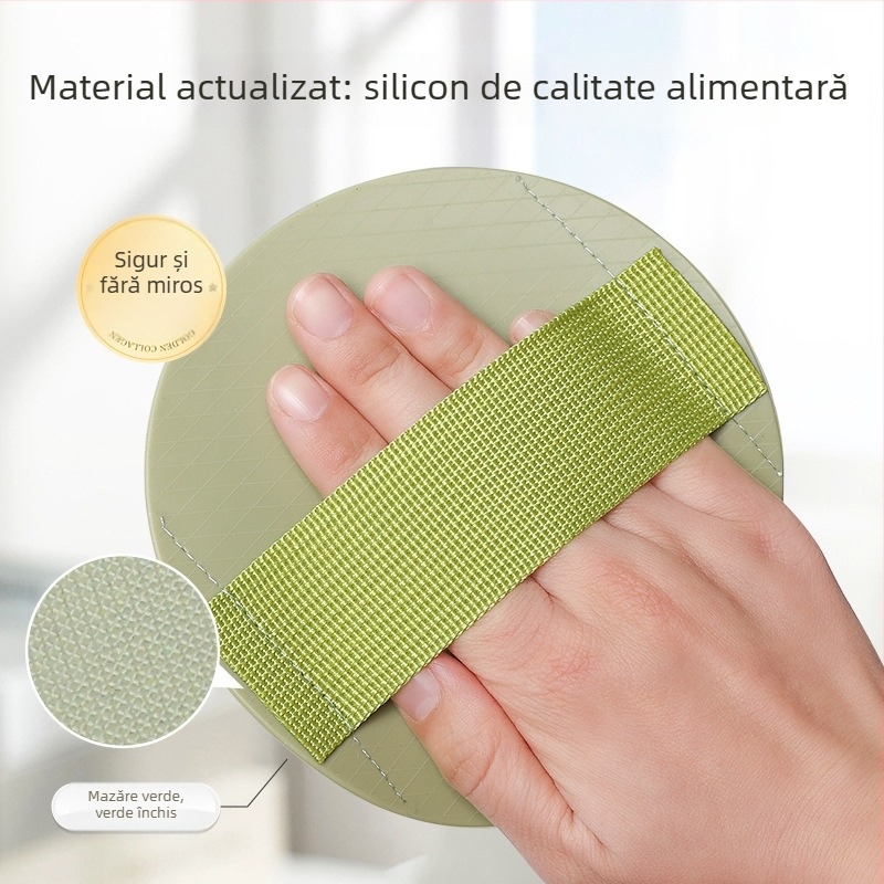 Curățător de spate din silicon, model cu deget – disc rotund, potrivire universală, cutie cu 100 bucăți