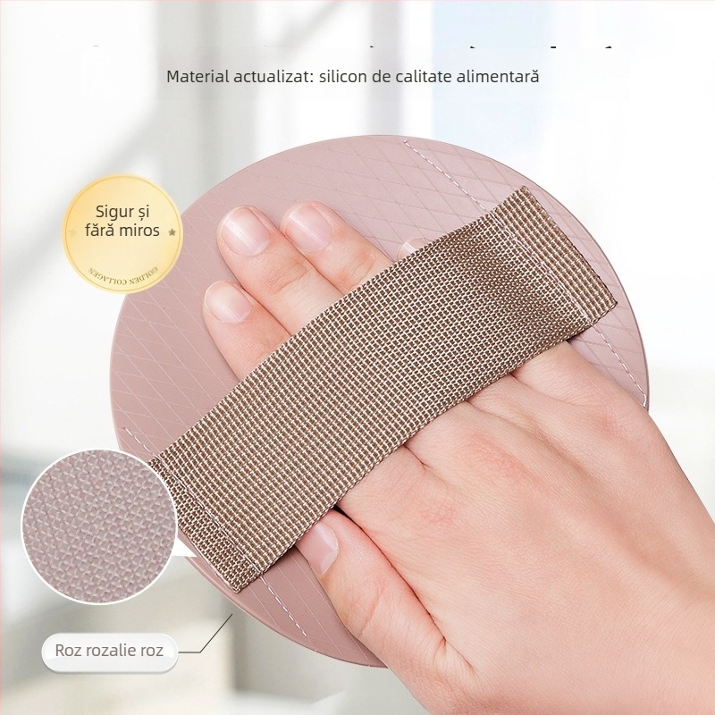 Curățător de spate din silicon, model cu deget – disc rotund, potrivire universală, cutie cu 100 bucăți