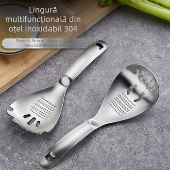 Lingură multifuncțională pentru mâncare cu separator pentru gălbenuș și albuș și deschizător de sticle, oțel inoxidabil 304
