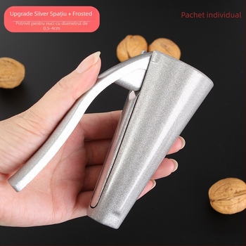 Deschizător de nuci din aliaj de aluminiu – instrument multifuncțional pentru deschiderea nucilor și alunelor, clemă de tip pâlnie, imprimare logo și etichetă privată disponibilă