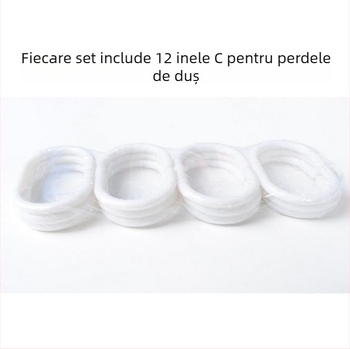 Perdea de duș EVA cu model pătrate mici, agățare magnetică, impermeabilă, îngroșată, material prietenos cu mediul