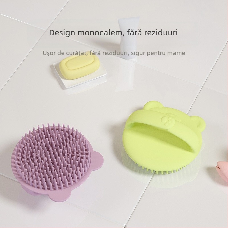 Perie din silicon pentru baie pentru bebeluși, curățare delicată a scalpului și masaj bebeluș, ambalaj 100 buc.