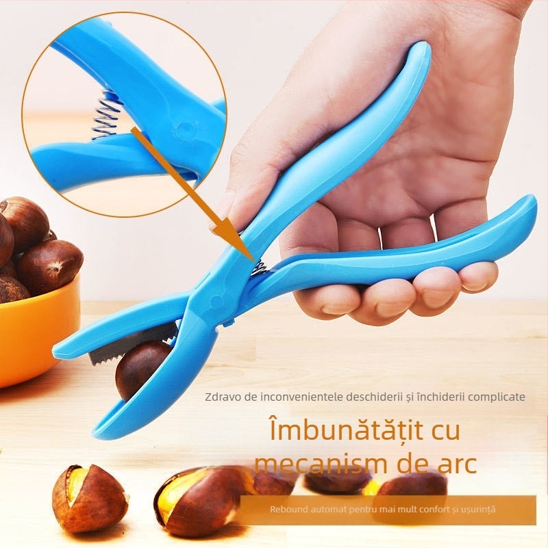 Unealtă de decojit castane cu clemă cu arc, din plastic, design modern minimalist, marca Wild Donkey, lansare vara 2021