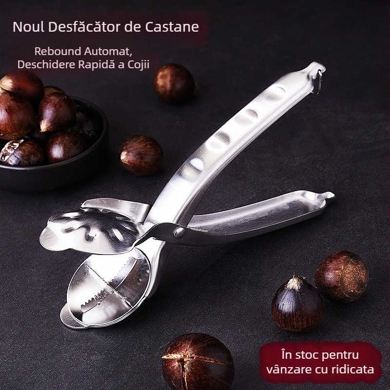 Deschizător de castane din oțel inoxidabil 304, cu clemă încrucișată și instrument pentru castane