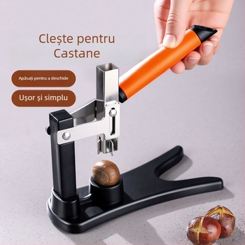 Presă pentru castane — corp din plastic și metal, design modern minimalist, lansată în iarna 2017.