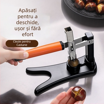 Presă pentru castane — corp din plastic și metal, design modern minimalist, lansată în iarna 2017.