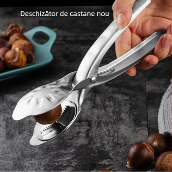 Cracator de castane din oțel inoxidabil 304, încuietor, deschizător cu formă încrucișată; Lansare primăvara 2021; Personalizare disponibilă; Imprimare logo disponibilă