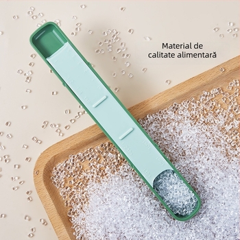 Lingură de măsurare cu două capete – ustensilă de bucătărie multifuncțională cu scară reglabilă, ABS