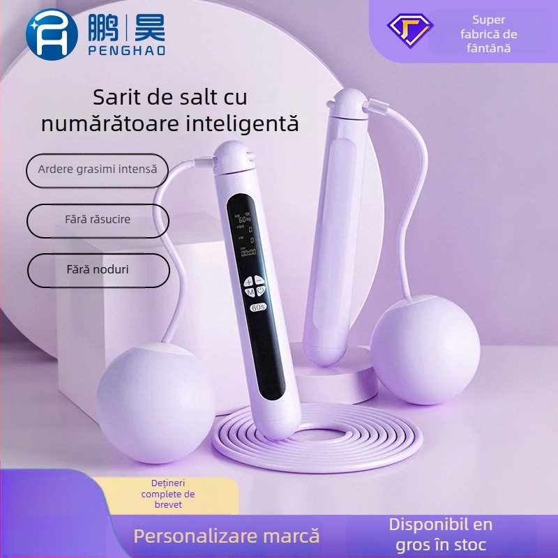 Penghao sfoară de sărit fără fir, cu numărătoare inteligentă și afișaj LED, din ABS, tip racing pentru fitness în aer liber