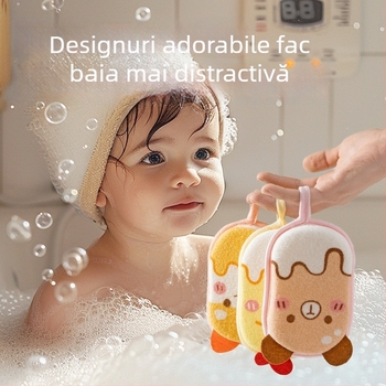Burete de baie pentru bebeluși – fibră de poliester, burete și bumbac; potrivit pentru copii; Origine Zhejiang; 200 bucăți în cutie
