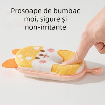 Burete de baie pentru bebeluși – fibră de poliester, burete și bumbac; potrivit pentru copii; Origine Zhejiang; 200 bucăți în cutie