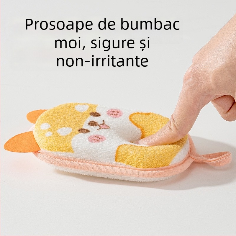 Burete de baie pentru bebeluși – fibră de poliester, burete și bumbac; potrivit pentru copii; Origine Zhejiang; 200 bucăți în cutie