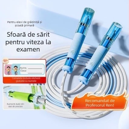 Coardă de sărit cu rulmenți dubli, antiîncâlcare, lungime reglabilă, antrenament de viteză pentru elevi din învățământul primar