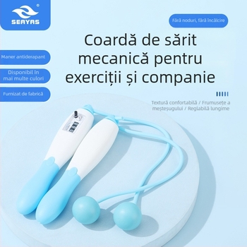 Coardă de sărit cu numărător electronic, din cauciuc, 215 g, brand Jingjiang, model JJTS-003