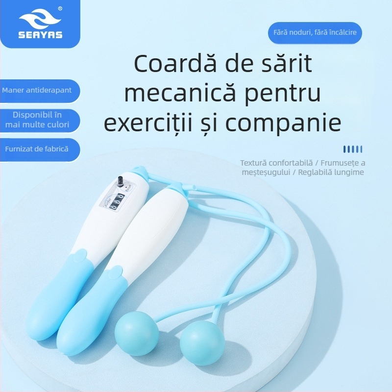 Coardă de sărit cu numărător electronic, din cauciuc, 215 g, brand Jingjiang, model JJTS-003
