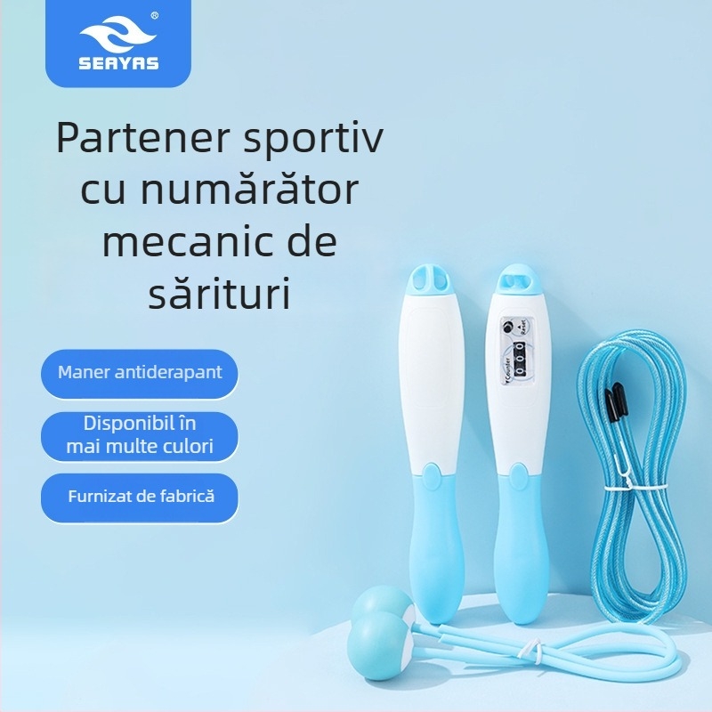 Coardă de sărit cu numărător electronic, din cauciuc, 215 g, brand Jingjiang, model JJTS-003