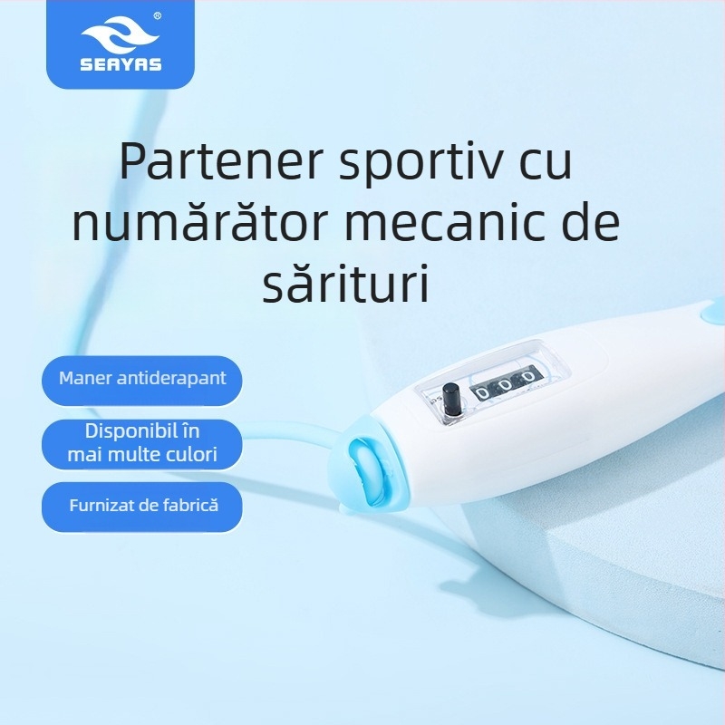 Coardă de sărit cu numărător electronic, din cauciuc, 215 g, brand Jingjiang, model JJTS-003