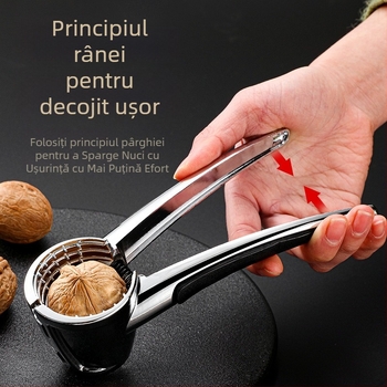 Crăpător de nuci și deschizător de coji – Unealtă de bucătărie multifuncțională din oțel inoxidabil pentru nuci de pin și alune