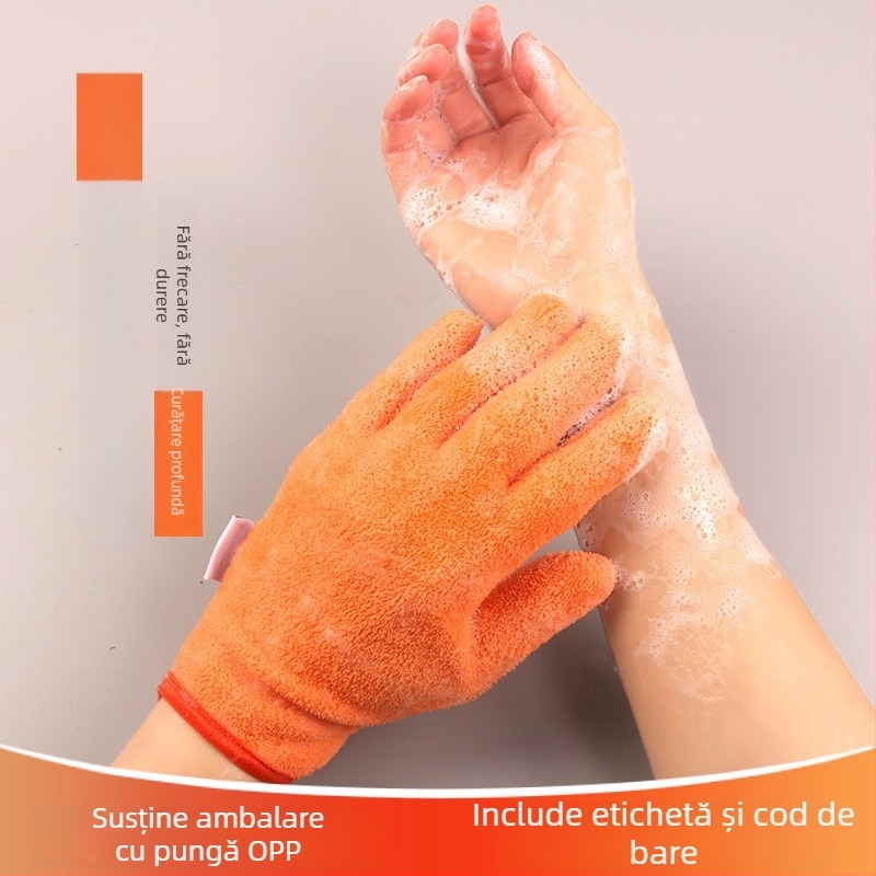 Mănuși de baie, design cu cinci degete, material fibre de mătase, origine Shandong, brand Towel Style