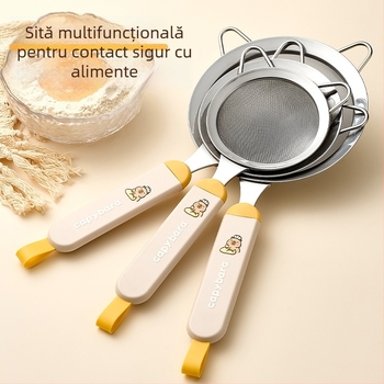 Set unelte bucătărie din oțel inoxidabil 304: sită pentru făină, plasă de filtrare, lingură cu găuri pentru ouă, separator de albuș, tel de ouă