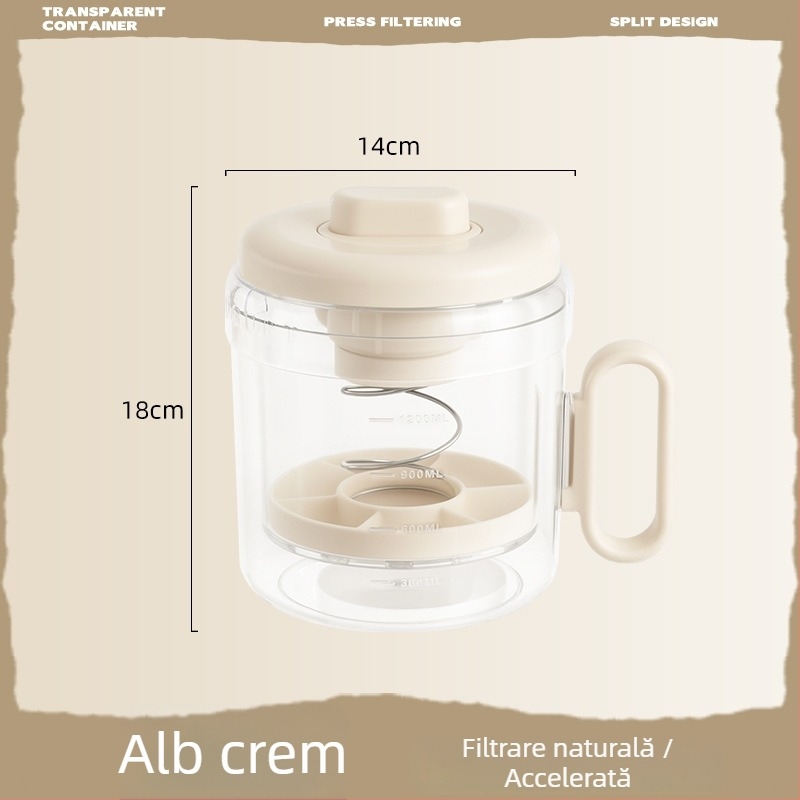 Filtru de iaurt cu mâner — Leiwei; Material: ABS+PP+oțel inoxidabil+țesătură nețesută; Cod produs: Lw014054