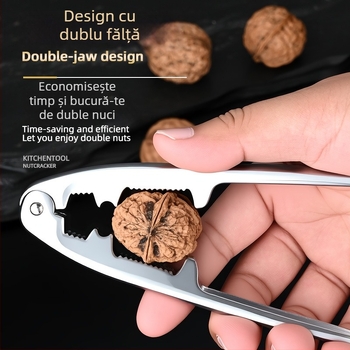Anrun Ciocan de nuci din aliaj de zinc – Clește multifuncțional pentru nuci, nuci de pin și alune, cu decojire