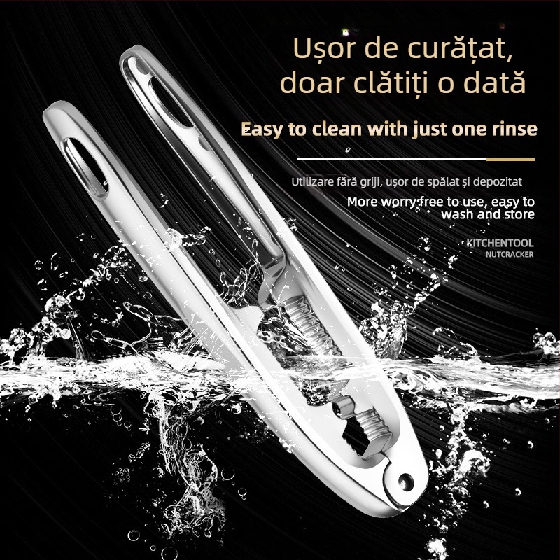 Anrun Ciocan de nuci din aliaj de zinc – Clește multifuncțional pentru nuci, nuci de pin și alune, cu decojire