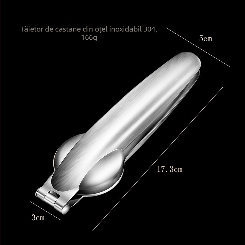 Deschizător de castane - oțel inoxidabil 304, unealtă multitasking pentru decojire/cojire castane, deschidere încrucișată, pense pentru castane, model KJT-BLJ001