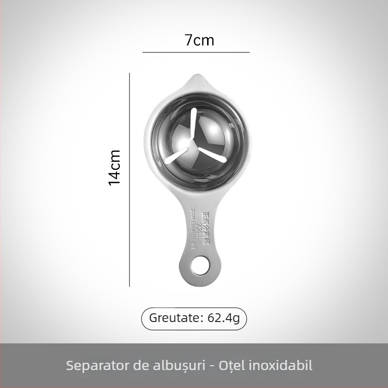 Rayatu Separator de albușuri și gălbenușuri din oțel inoxidabil 304 – manual, neelectric, ustensilă de bucătărie cu design modern