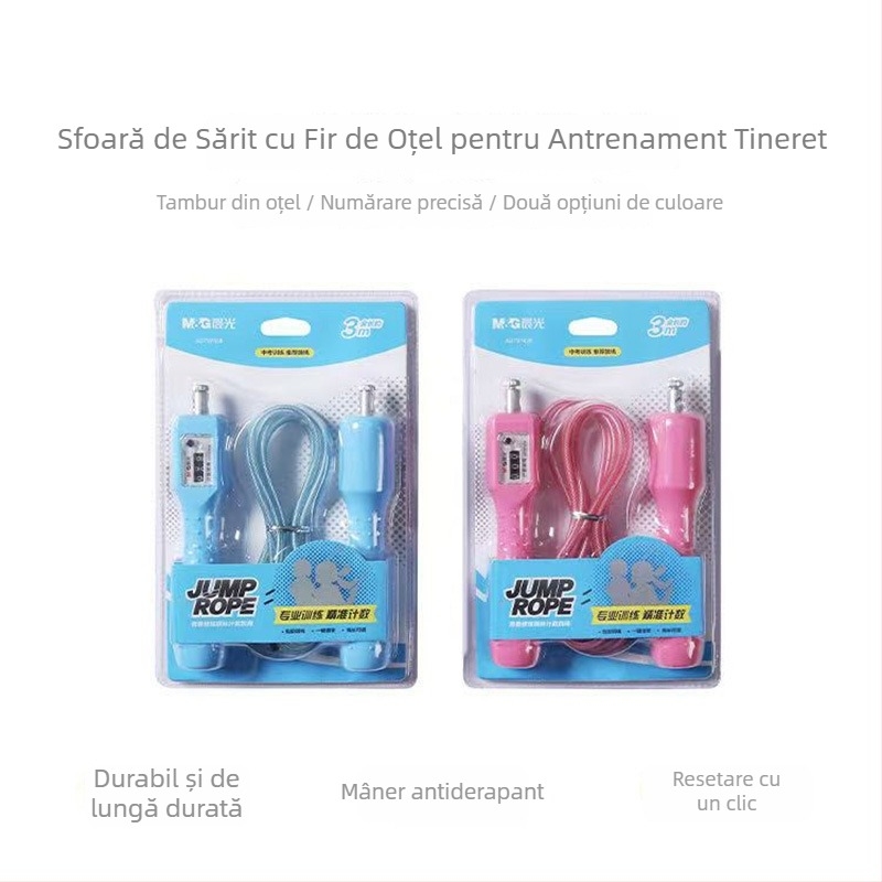 Coardă de sărit cu numărător – PVC, 2.8, destinat doar copiilor, potrivit pentru alergare și fitness