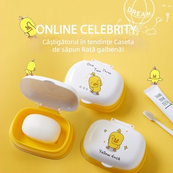 Cutie săpun cu capac, design de desen animat, portabil pentru baie, material PP, 120 bucăți, brand Presented