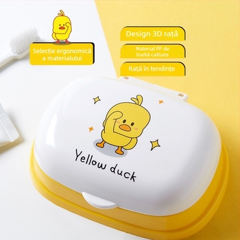 Cutie săpun cu capac, design de desen animat, portabil pentru baie, material PP, 120 bucăți, brand Presented