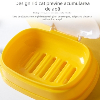 Cutie săpun cu capac, design de desen animat, portabil pentru baie, material PP, 120 bucăți, brand Presented