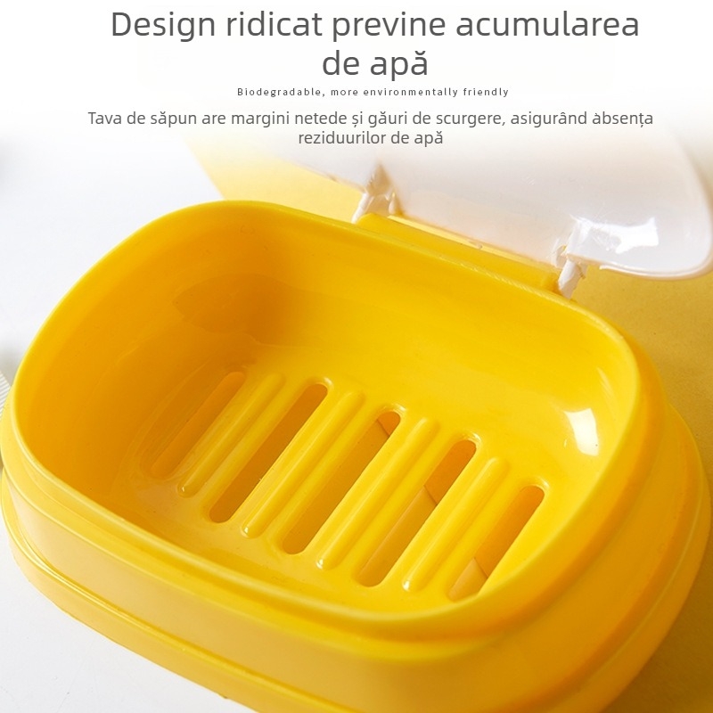 Cutie săpun cu capac, design de desen animat, portabil pentru baie, material PP, 120 bucăți, brand Presented