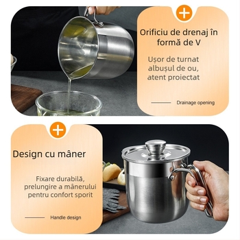 Separator de albușuri, oțel inoxidabil 304, Chenfeng, manual, multifuncțional pentru coacere și filtrare a proteinelor din gălbenuș