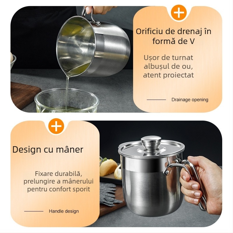 Separator de albușuri, oțel inoxidabil 304, Chenfeng, manual, multifuncțional pentru coacere și filtrare a proteinelor din gălbenuș