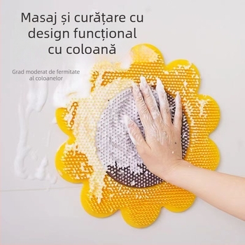 Perie de duș pentru spălarea spatelui, montare pe perete, perie de masaj din PVC pentru uz casnic