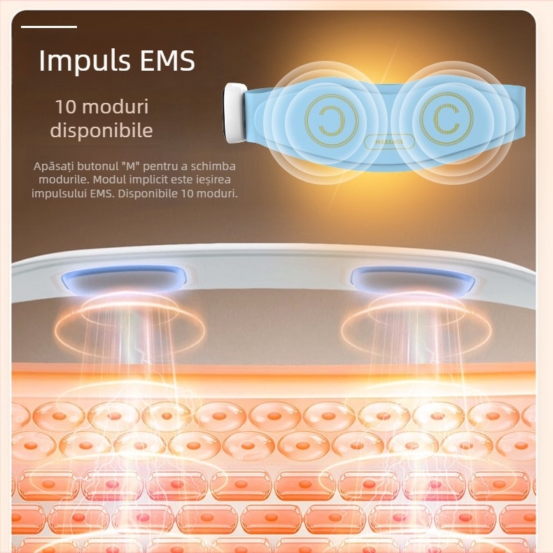 Roată abdominală - Curea de masaj EMS pentru abdomen, Curea puls, echipament de fitness pentru alergare și masaj pentru sănătate