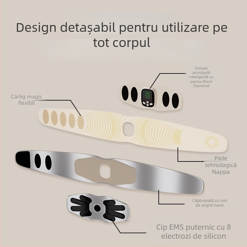 Dispozitiv EMS pentru conturarea corpului, curea de talie și antrenor abdominal cu pulsații