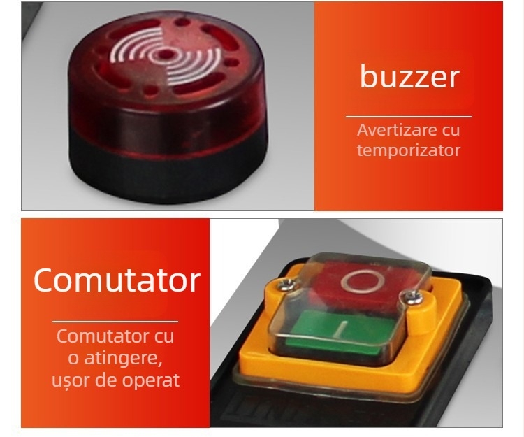 Comutator pentru mașina de decojit castane, cu buton impermeabil, certificat 3C, tensiune sub 220V